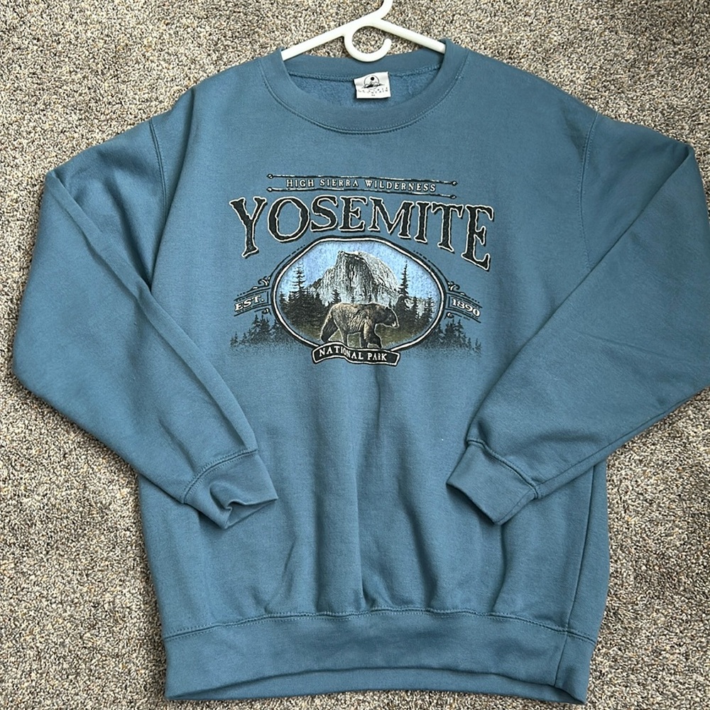 Yosemite national Park blue crewneck